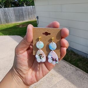 Cherry Blossom Clay Polymer and Resin Earrings